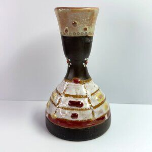 Vintage 1990s Small Glazed Pottery Vase Russian Made